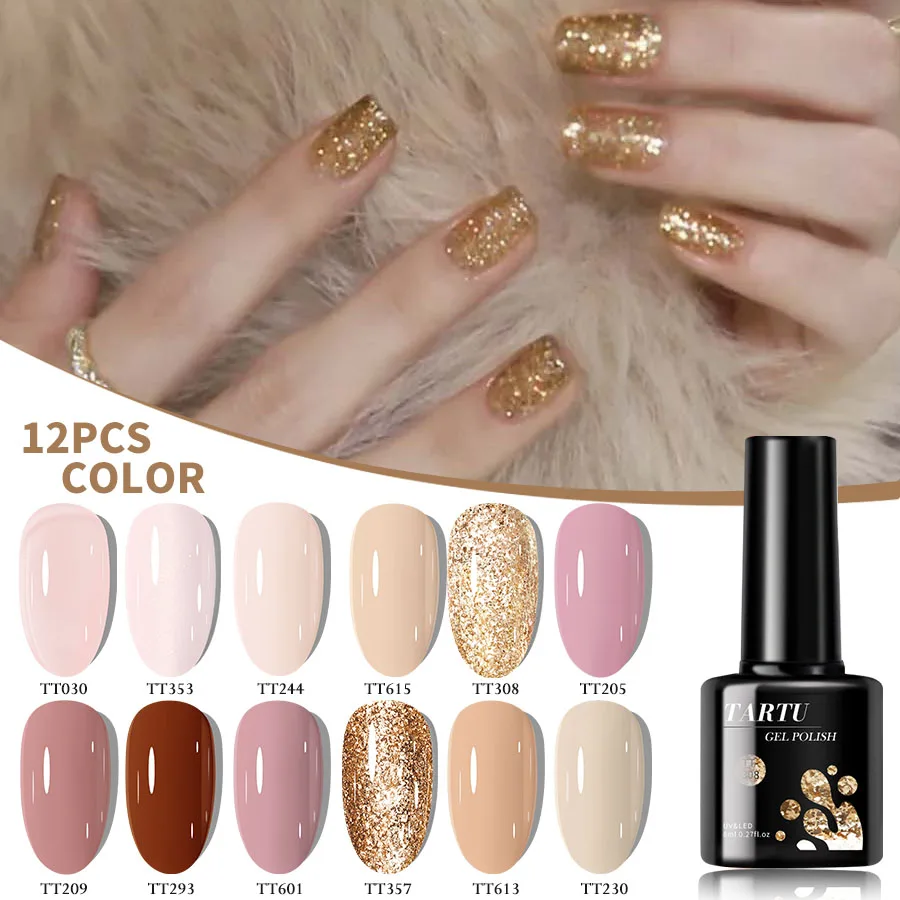 Cat Eye Gel-Nagellack-Set, 12 Stück, nackt, rosa, rot, blau, grün, braun, schwarz, Nagelgel, 12 Farben, semipermanentes Gel-Nagellack-Set, oben