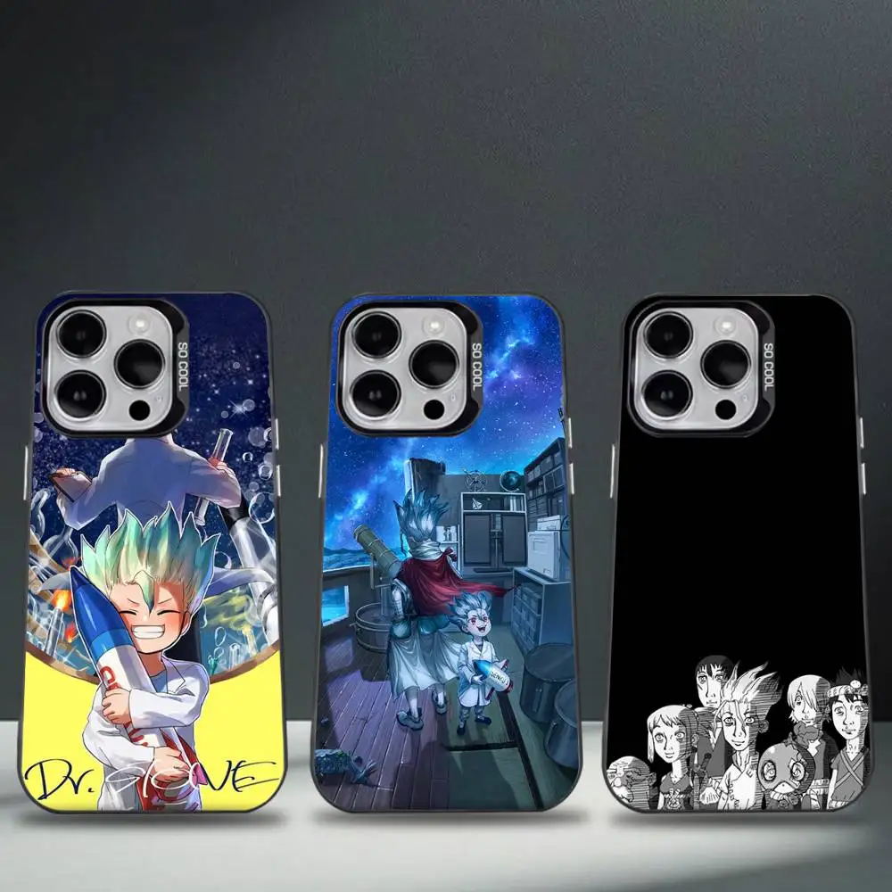 

S-Senku Ishigami Anime Phone Case For iPhone 17,16,15,14,13,12,11,Pro,Max,Plus,E,Air,Mini Black Tpu Cover