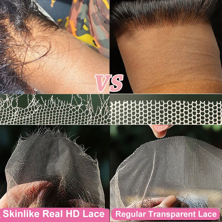 M Hairline 13x6 Frontali in pizzo HD reale Solo chiusure in pizzo svizzero HD invisibili Chiusure frontali in pizzo HD ultra sottile 13x4 M Hairline