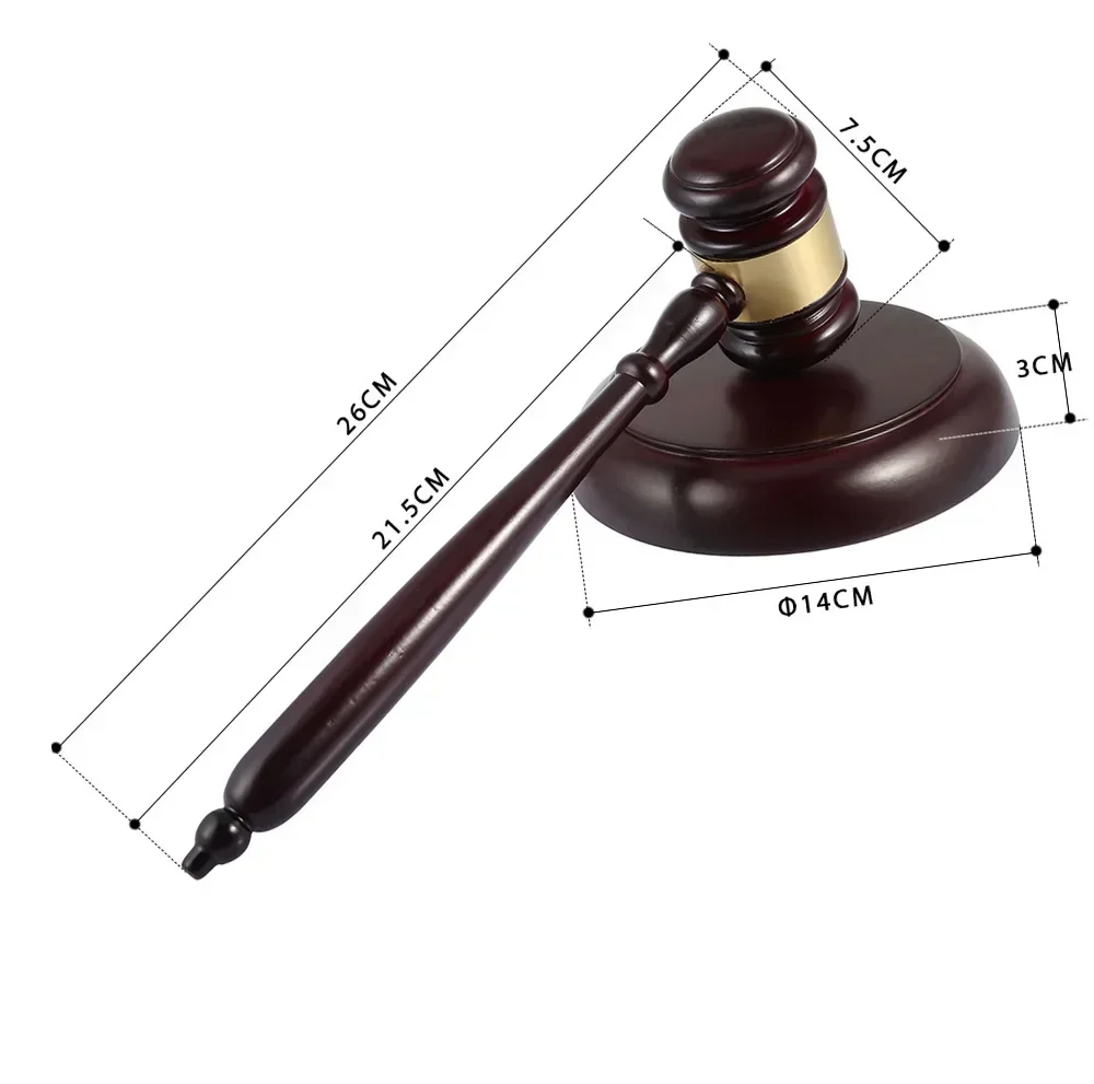 Handcrafted Wooden Judge Gavel With Sound Block Auction Lawyer Wood Hammer Court Ceremonial Decor Ornament For Meeting Auction