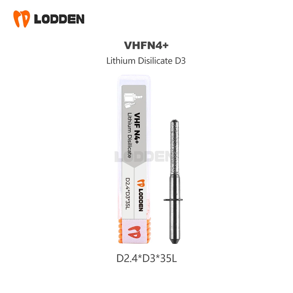 VHF N4+ Dental Emax Milling Burs For Dental Lithium Disilicate Grinding Carborundum coating Drill0.6/1.0/2.4mm L35 Milling Burs - Image 4