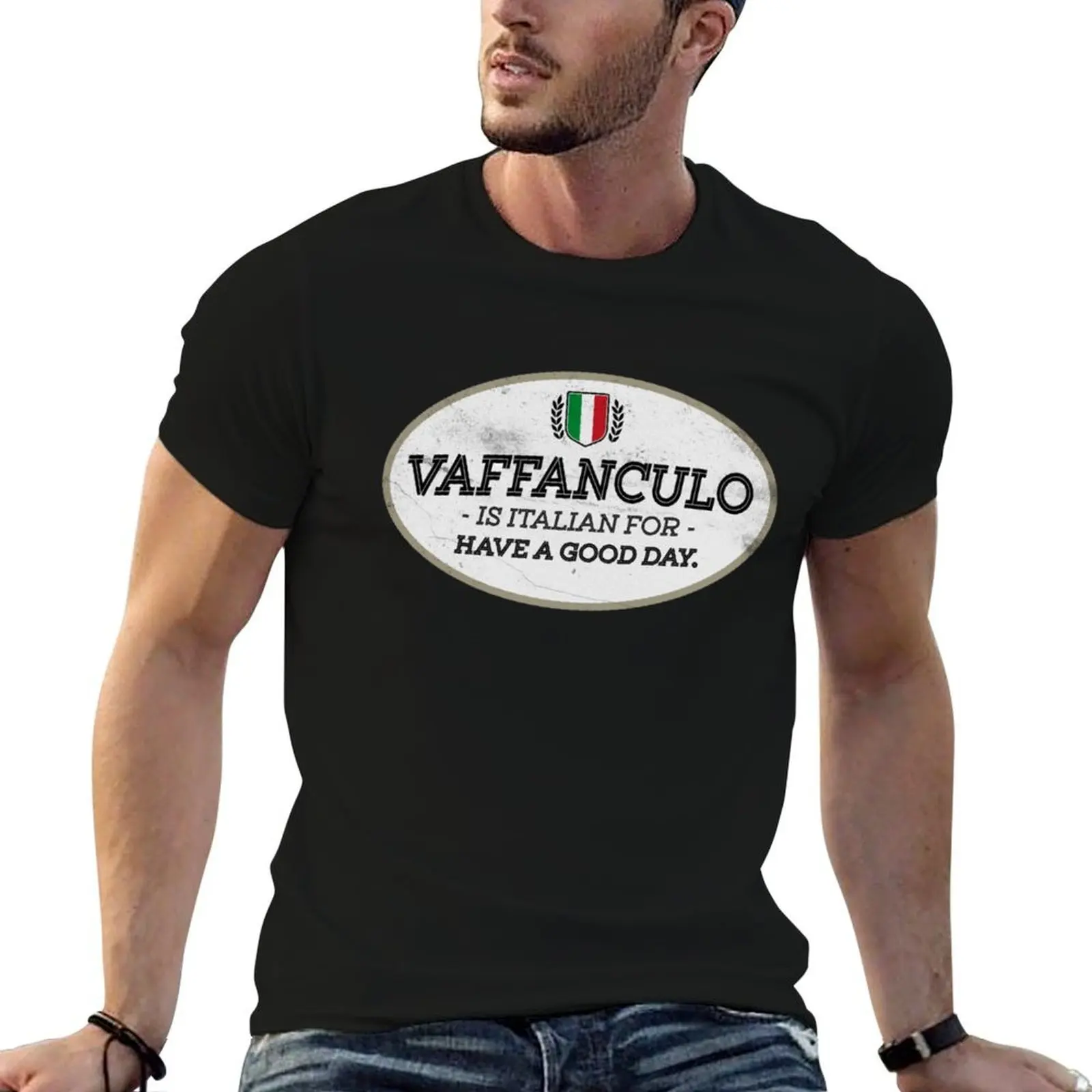 vaffanculo - vaffanculo إيطالي لليوم جيد - تي شيرت إيطالي مضحك تي شيرت قطني تي شيرت رجالي