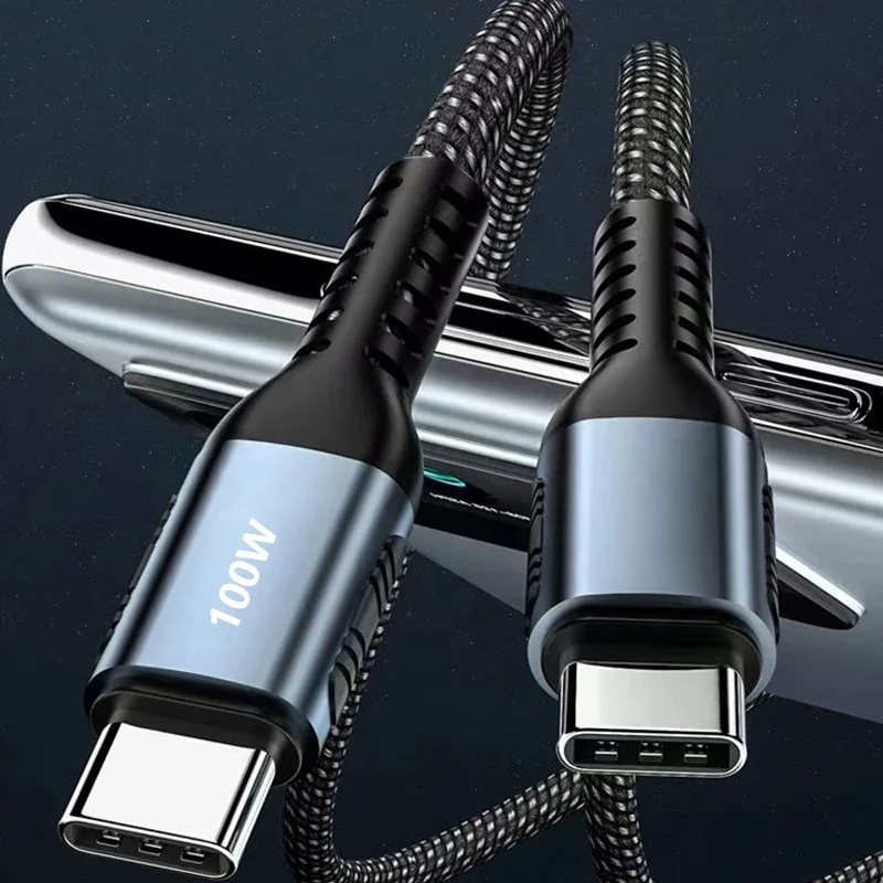 كابل USB C إلى C للشحن السريع ، كابل PD من النوع C لهاتف آيفون 15 Pro Max وipad ، PD4.0 ، QC5.0 ، 100 واط ، 1 متر