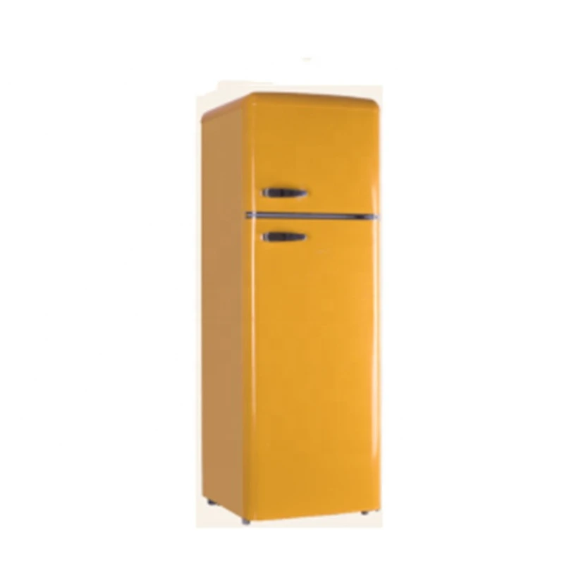 Mechanical control metal door refrigerator retro