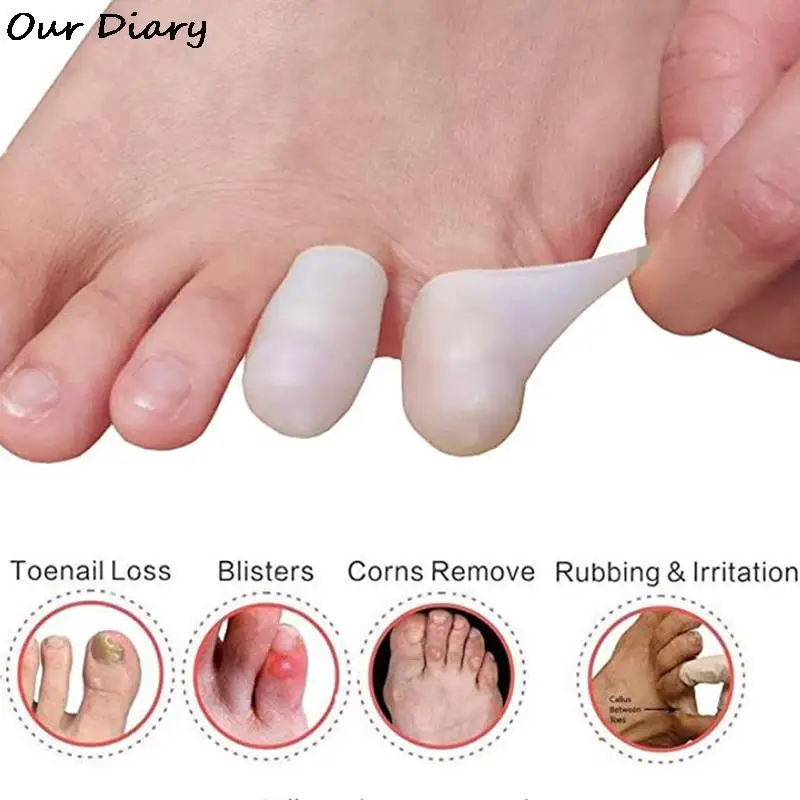 

Hot 2Pcs Silicone Gel Little Toe Tube Corns Blisters Corrector Pinkie Protector Gel Bunion Toe Finger Protection Gel Sleeve