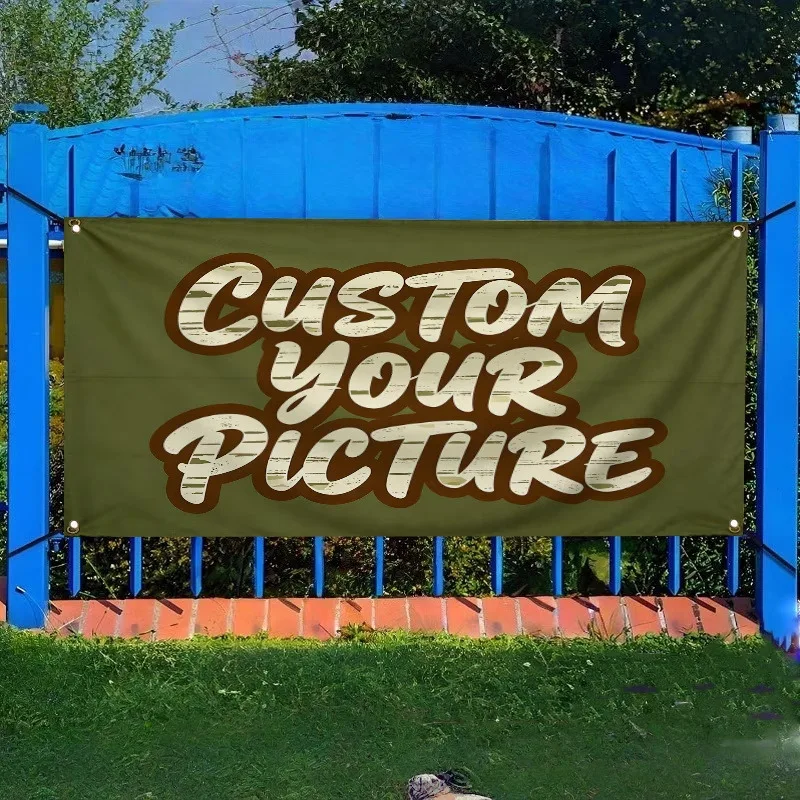 Drapeau publicitaire personnalisé de toutes tailles, décorations avec logo, adapté aux patios et porches extérieurs, pour les rassemblements familiaux en plein air et diverses occasions.