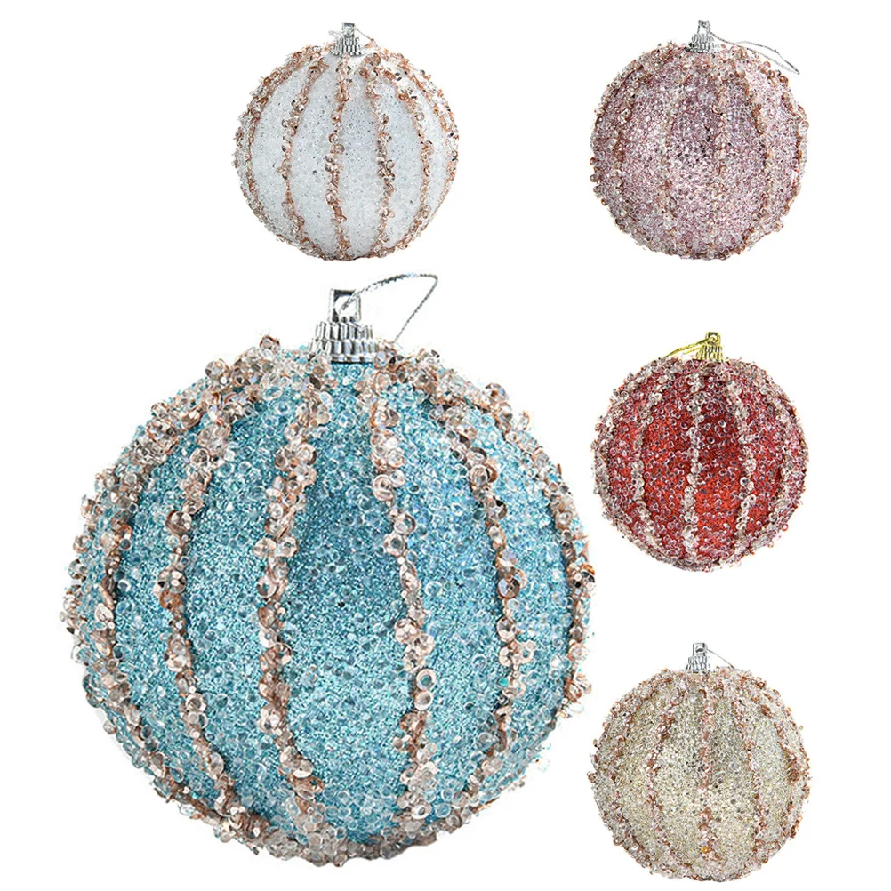 

5Pcs Christmas Tree Hanging Ornaments Foam Balls Lightweight Xmas Tree Decorations Party Hanging Decor Xmas Supplies