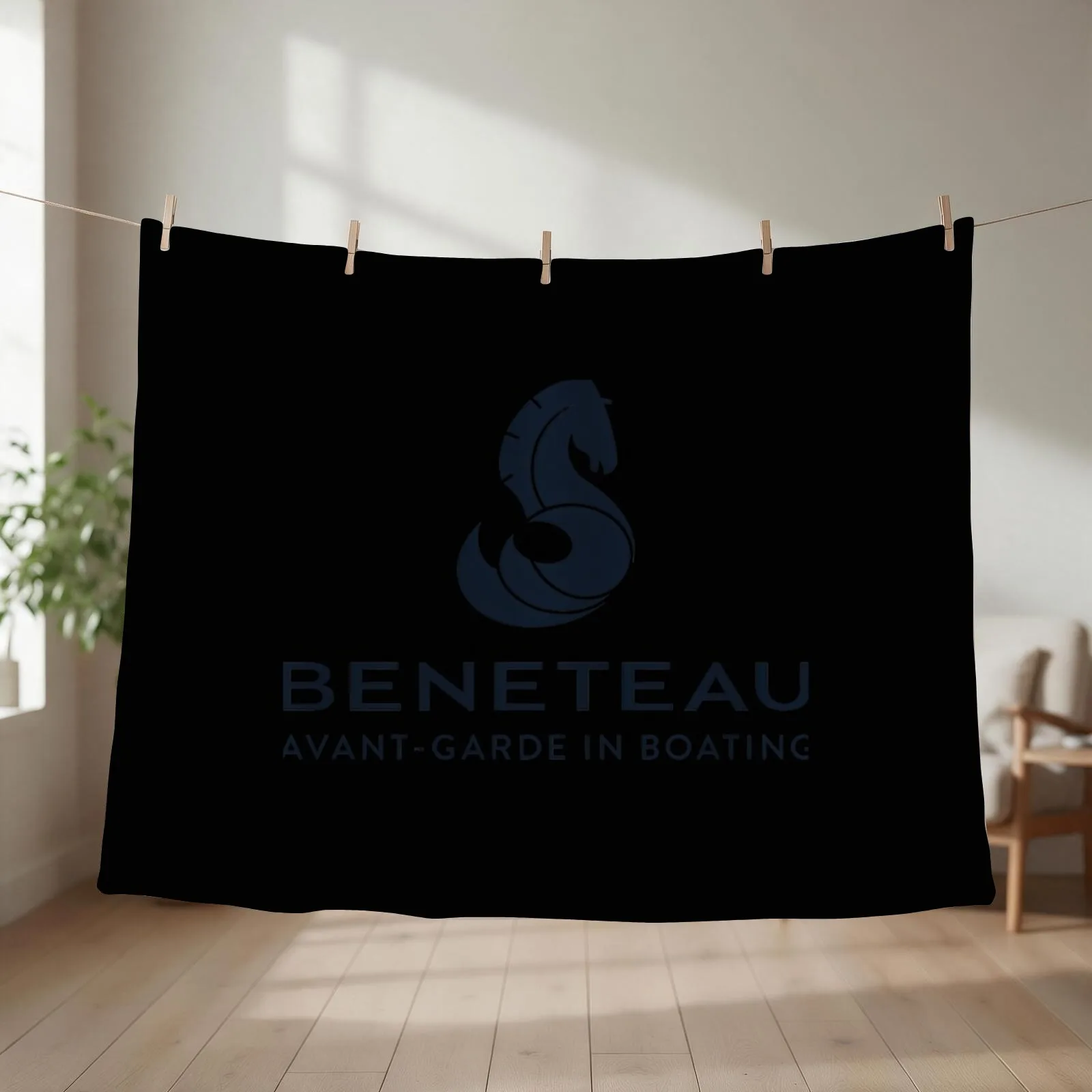 Beneteau Yachts Logo Fishing Boats Throw Blanket couch cozy soft plush fuzzy picnic outdoor blanket