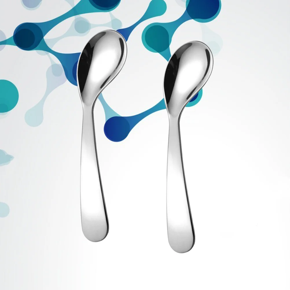 2 Pcs Smooth Edge Spoon Baby Feeding Tool Practice Accessories Tableware Eating Learning Easy Clean