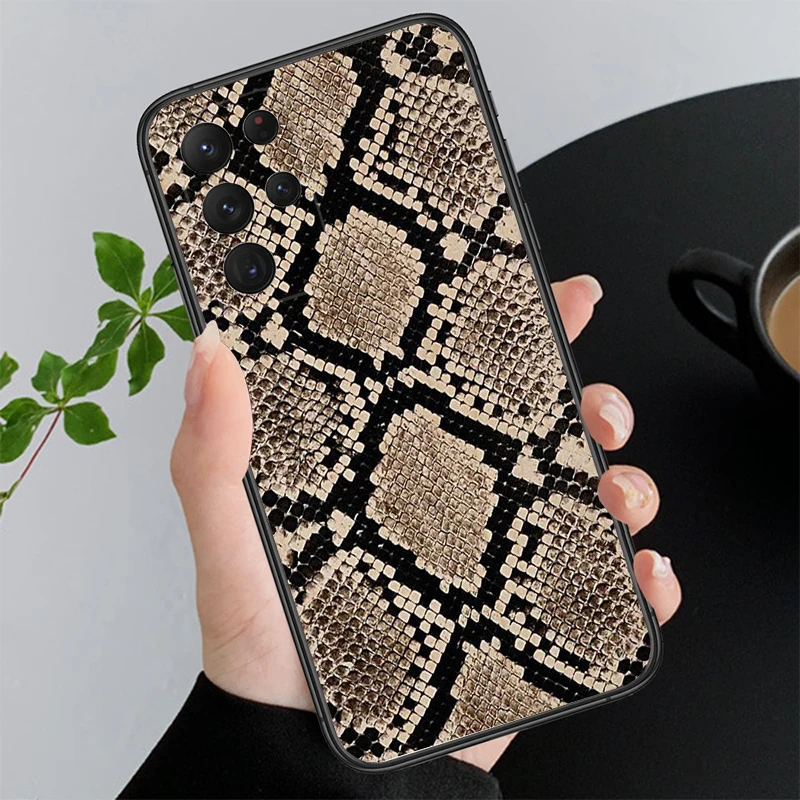 

Python Snake Skin Phone Case For Samsung S25 S24 S23 S22 S21 S20 Ultra S20 S22 S21 S23 S20 FE S24 Plus