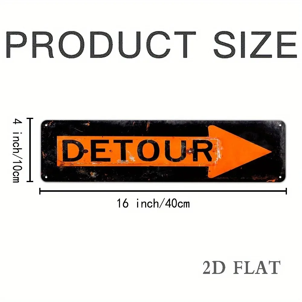 2D Flat Waterproof Arrow Metal Plaque,Pre‑Drilled,Rustic Wall Decor for Man Cave Garage Bar,Gift for Men