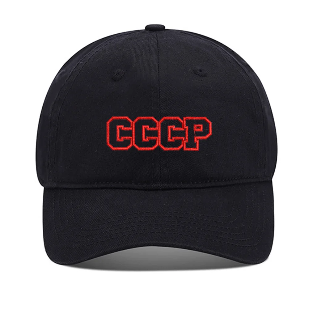 

Lyprerazy Baseball Caps USSR CCCP Unisex Embroidery Baseball Cap Washed Cotton Embroidered Adjustable Cap