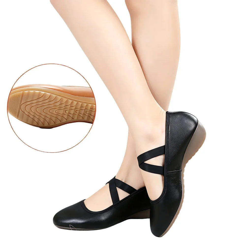 USHINE Ballroom Dancing Shoes Women Jazz Tango Salsa Latin Dance Shoes Woman Low Heels Women Dance Close Toe Shoes