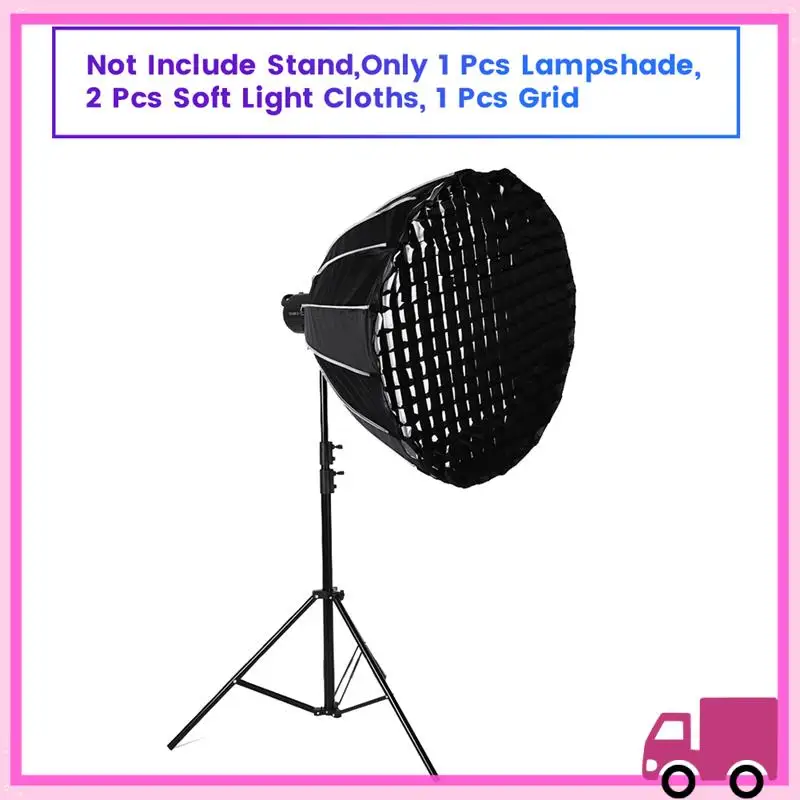 

Compact Photography Softbox 90Cm Diameter Quick Release Deep Throw Softbox With Grid Metal Bowens Bayonet Grille Shade Easy Inst