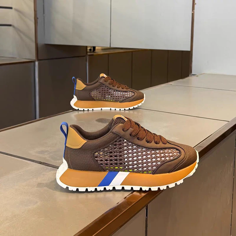 Men's Summer 2026 New Hollow Out Breathable Thick Bottom Casual Trendy Sports Shoes Versatile Comfortable Lightweight Dad Shoes