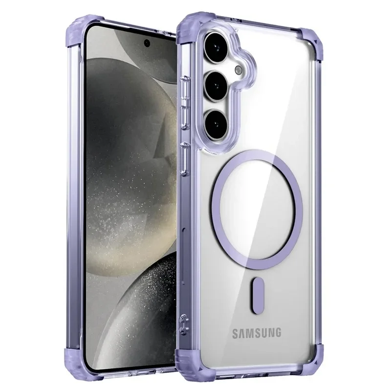 

S25 S24 Ultra Case Luxury для Magsafe Магнитный прозрачный чехол для Samsung Galaxy S25 S24 S23 Ultra Plus Чехлы с беспроводной зарядкой