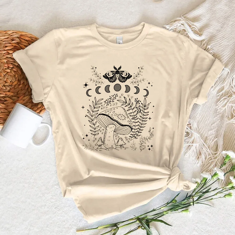 Goblincore top tees girl 80s University Psychedelic women shirt streetwear Comfortable harajuku graphic