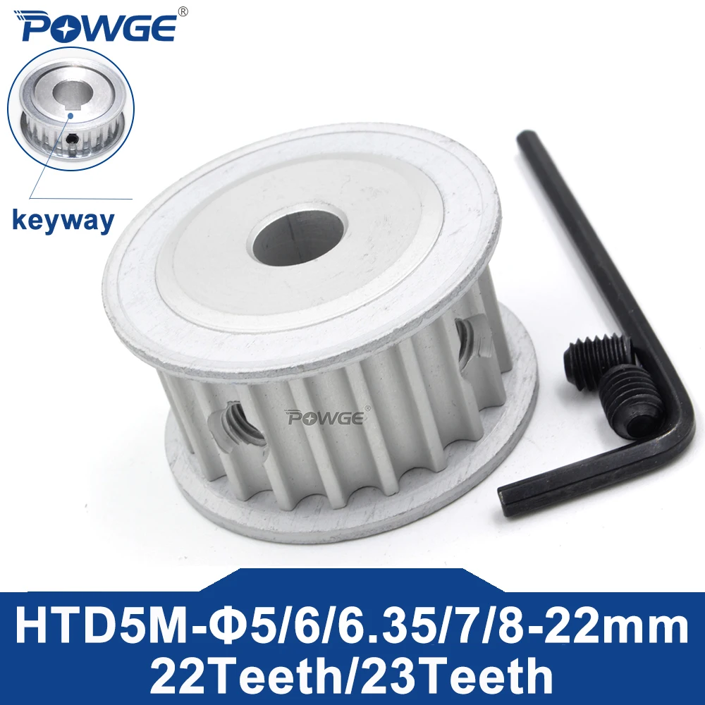 POWGE 22 23 teeth HTD 5M Timing Pulley AF Bore 5/6/6.35/7/8/10/12/12.7/14/15/16/17/19 for HTD5M belt width 10/15/20/25mm 22T 23T