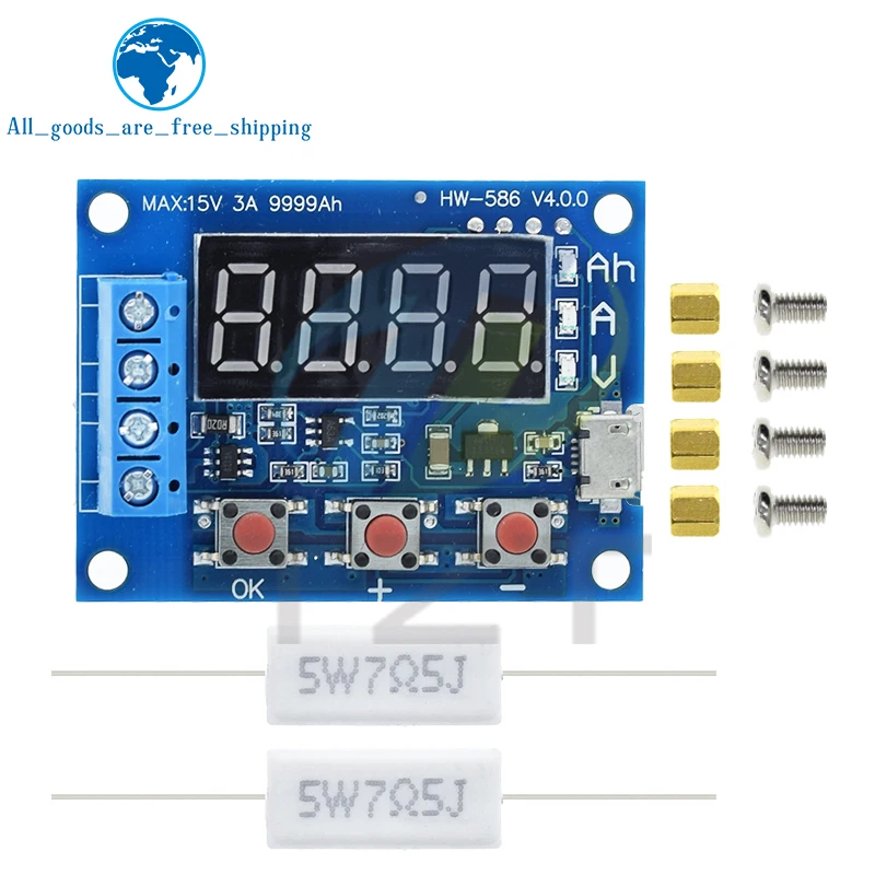 ZB2L3 Battery Tester LED Digital Display 18650 Lithium Battery Power Supply Test Resistance Lead-acid Capacity Discharge Meter