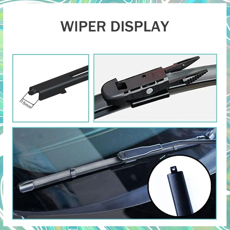 Car Front Wiper Blades for Hyundai Tucson NX 2020 2021 2022 2023 Windshield Frameless Silent Rubber Snow Scraping Accessories