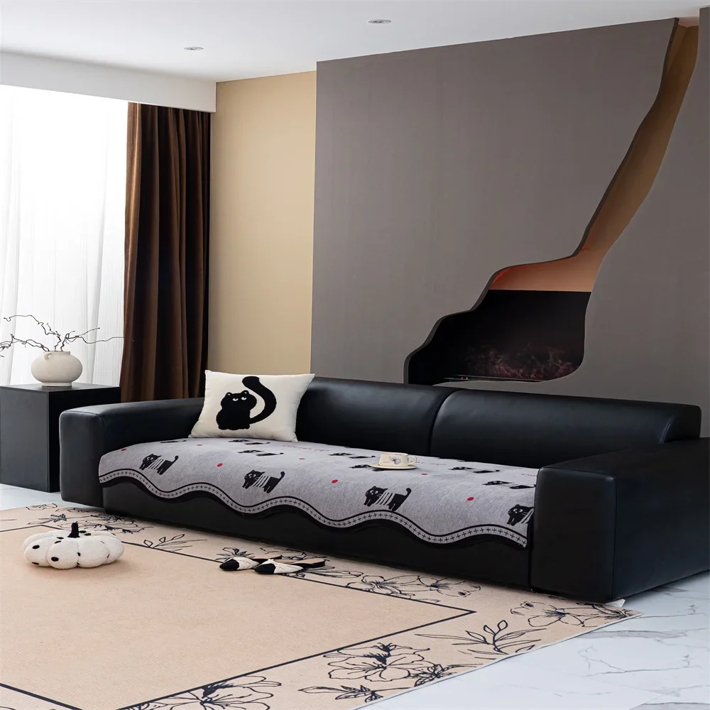Leather Sofa Cushion Four Seasons Universal 2025 New One-piece Straight Non-slip Cushion Sofa Cover Cloth Towel
