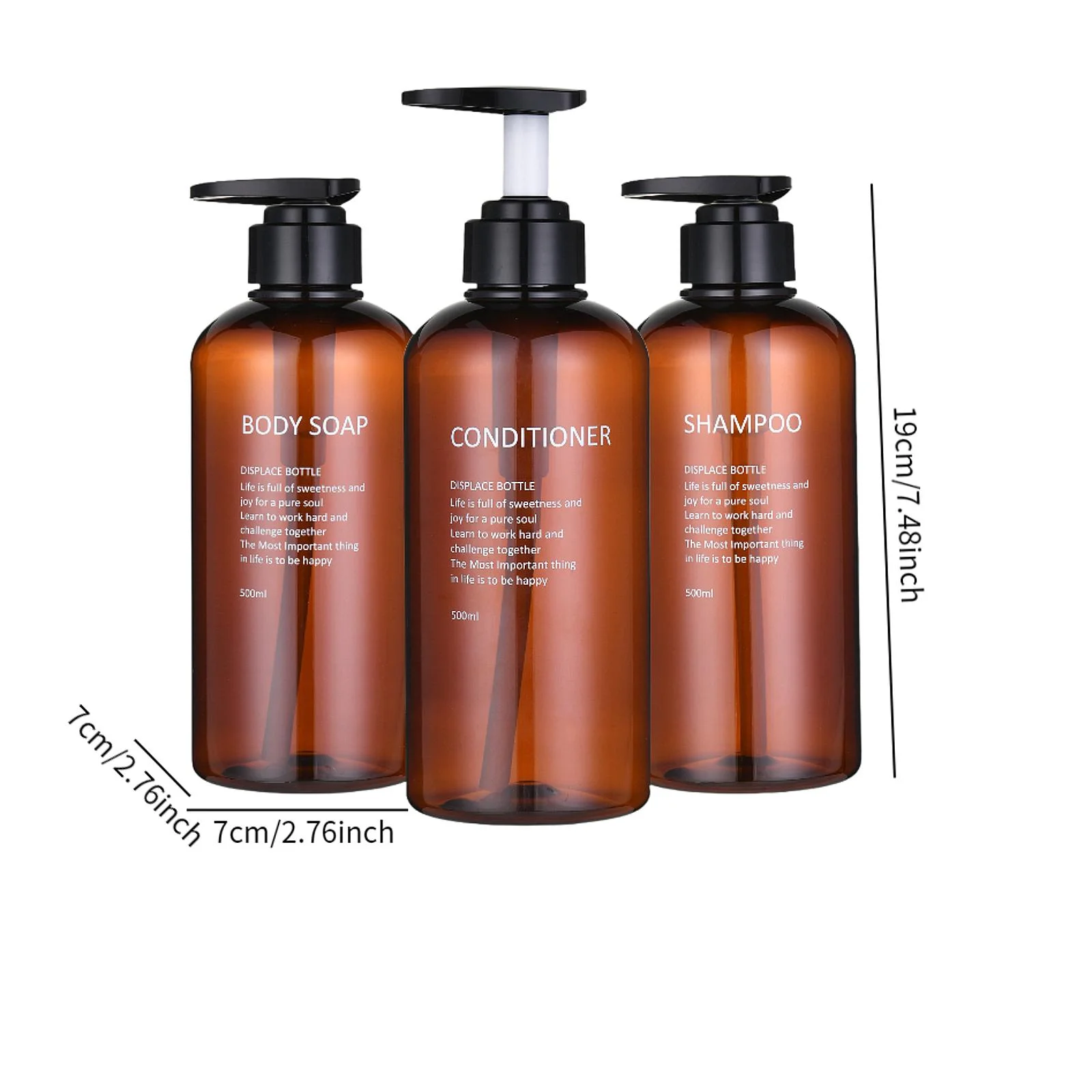 Bottiglie dispenser per shampoo e balsamo Bottiglia dispenser per shampoo 3 pezzi