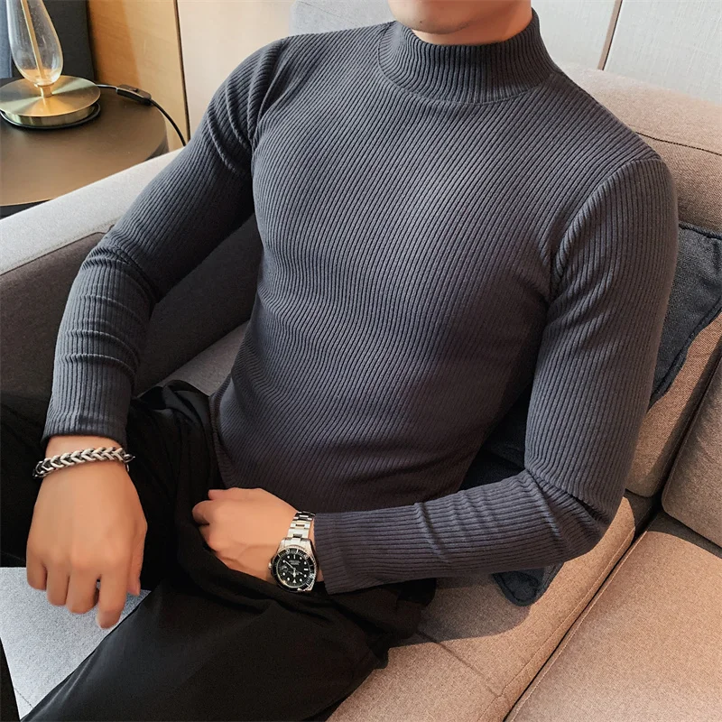 British Style Brand Clothing Men High Quality Long Sleeve T-Shirts/Men\'s Autumn Winter Keep Warm Leisure T-shirt Plus Size S-4XL