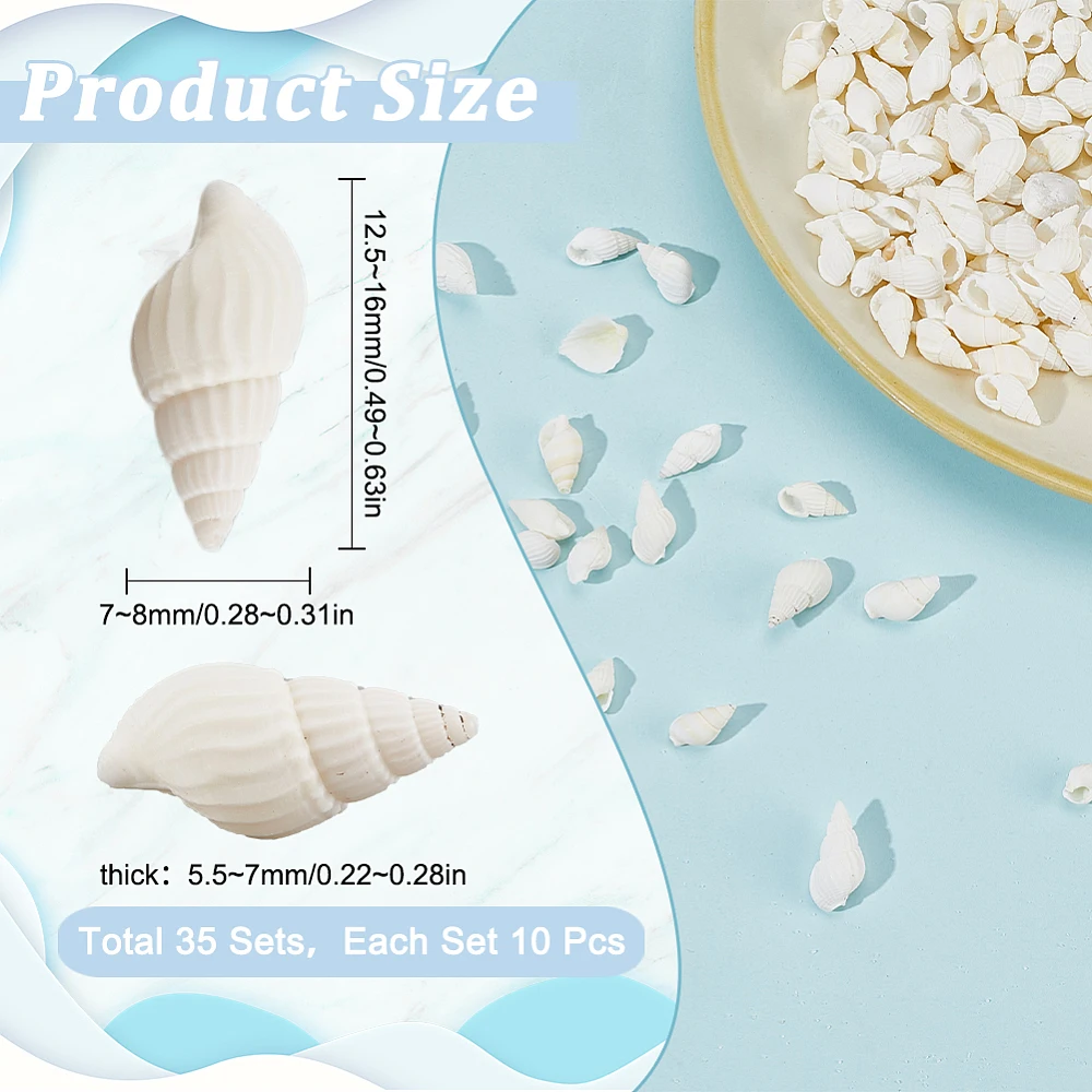 1 Box 350Pcs Small White Seashells Bulk Mini Spiral Shells Tiny Miniature No Hole Beach Ocean Trumpet Conch Shell for Crafts