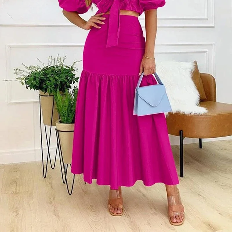 

Эластичная яркая Однотонная юбка средней длины