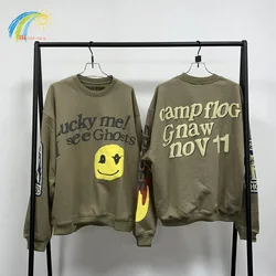 23FW Brown CPFM Kanye West Sweatshirts Men Women High Quality Puff Print Luck Me I See Ghosts Oversized Crewneck Pullovers