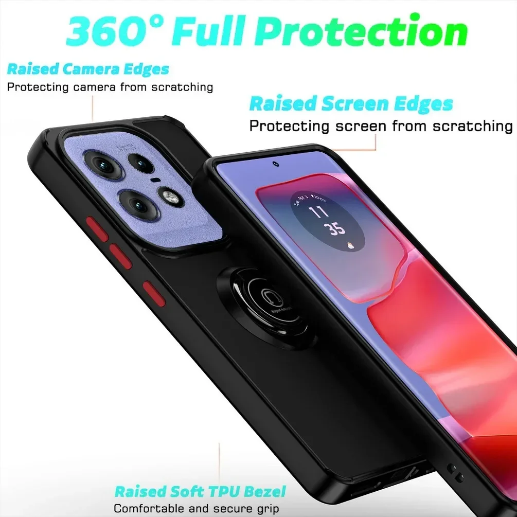360 Rotation Bracket Case Cover for Motorola Edge 50 Pro Vehicle Magnetic Case Motorola Edge 50 Fusion/Edge 50 Ultra/Edge 40 Neo