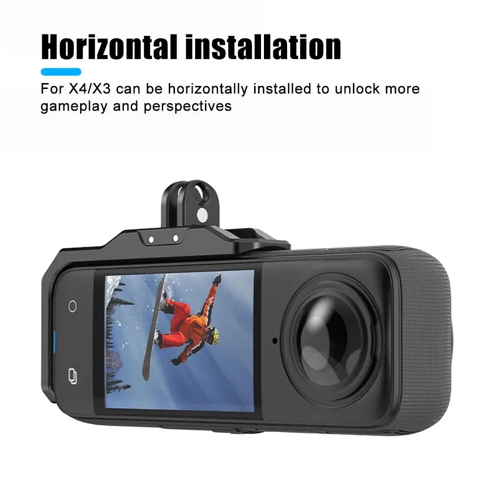 Black For Insta360 X4/X3 Magnetic Metal Horizontal L-shaped Bracket Magnetic Shooting Stand Mounting Bracket Camera Accessories
