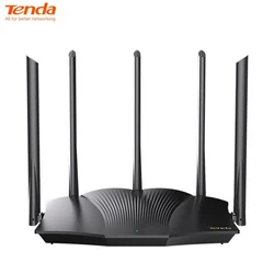 Tenda ax12 pro wifi6スマートax3000デュアルバンド2.4ghz-574mbps 5ghz-2402mbpsギガビット (5 * 6dbi高ゲイン付き)