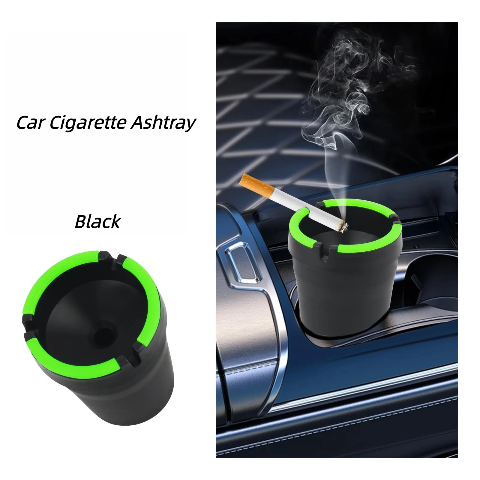 Universeller multifunktionaler tragbarer Auto-Aschenbecher mit Deckel, rauchfreier, geruchsdichter Getränkehalter-Aschenbecher für Auto-Innenzubehör