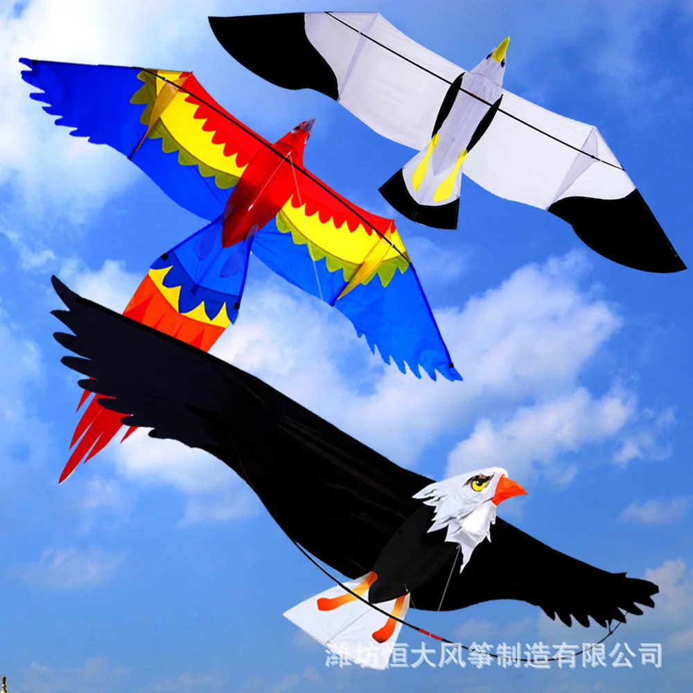 2 เมตร 3D ขนาดใหญ่ Kite Eagle Parrot Seagull Kite ภาพเหมือนจริงเหมือนจริง Easy Flying Kite เด็กของขวัญวันเกิด