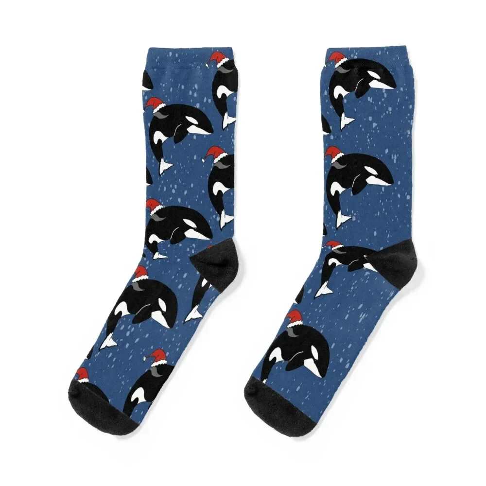 

Holiday Christmas Orca Killer Whale Socks sheer football snow Socks Men's Women's