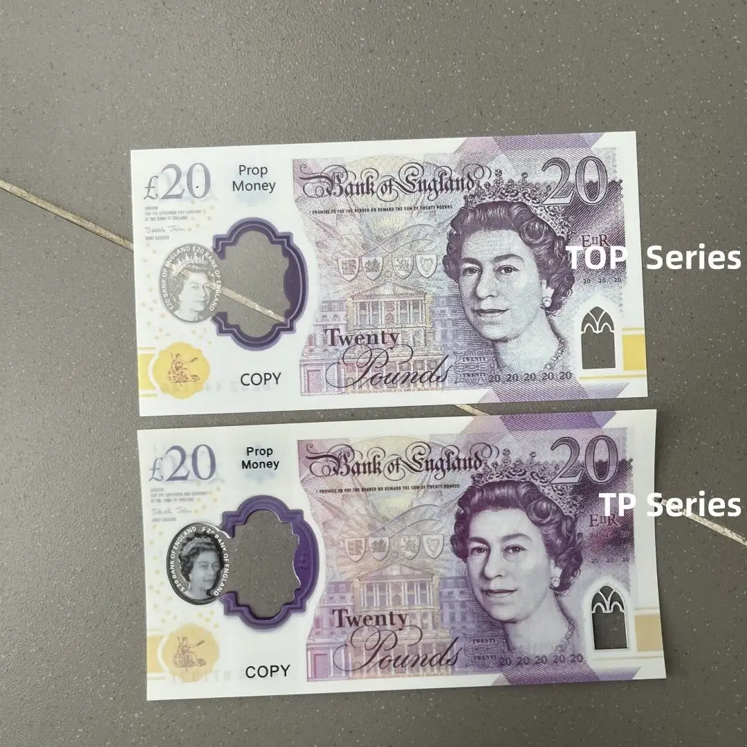 

Transparent Polymer Prop Money UK Realistic Movie Plastic Prop Notes GBP 5 10 20 50 Pound Gbp-pound with Clear Window