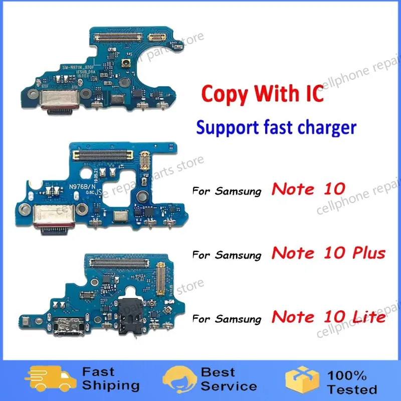 

USB-порт для зарядки, плата зарядного устройства, гибкий кабель для Samsung Note 10 Plus + N975F N976N N976B, разъем для док-станции с микрофоном