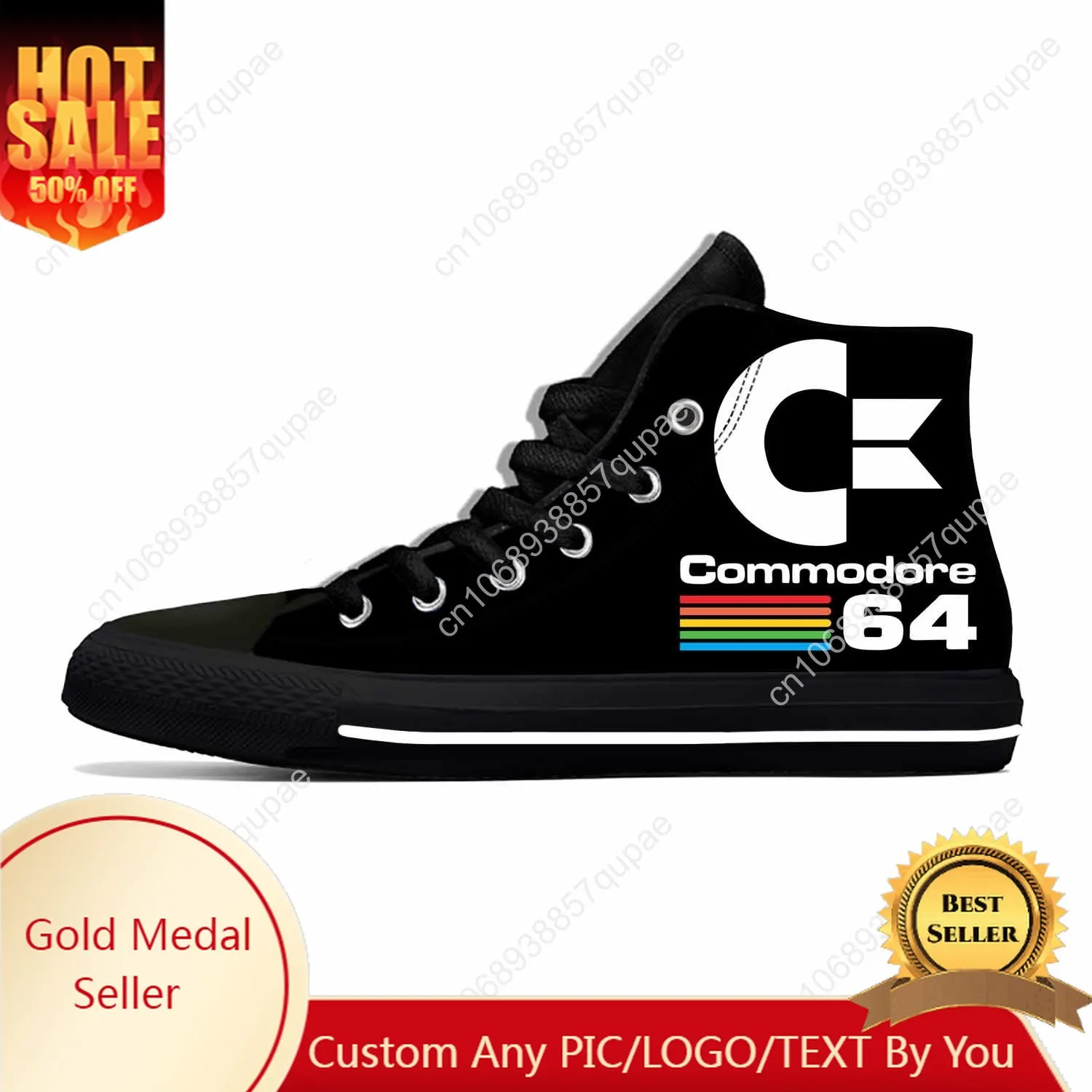 

Commodore 64 C64 SID Amiga Computer Fashion Funny Casual Cloth Shoes High Top Lightweight Breathable 3D Print Men Women Sneakers