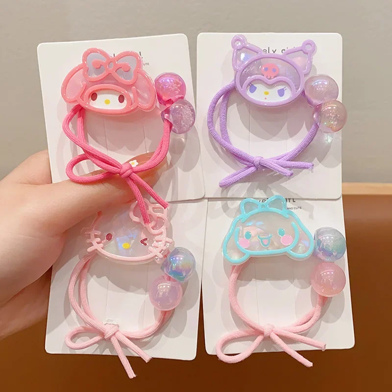 Sanrio My Melody Hair Rope Creative Cartoon Kuromi Cinnamoroll Sweet and Cute Student Rubber Band Hair High Elastic and Durable