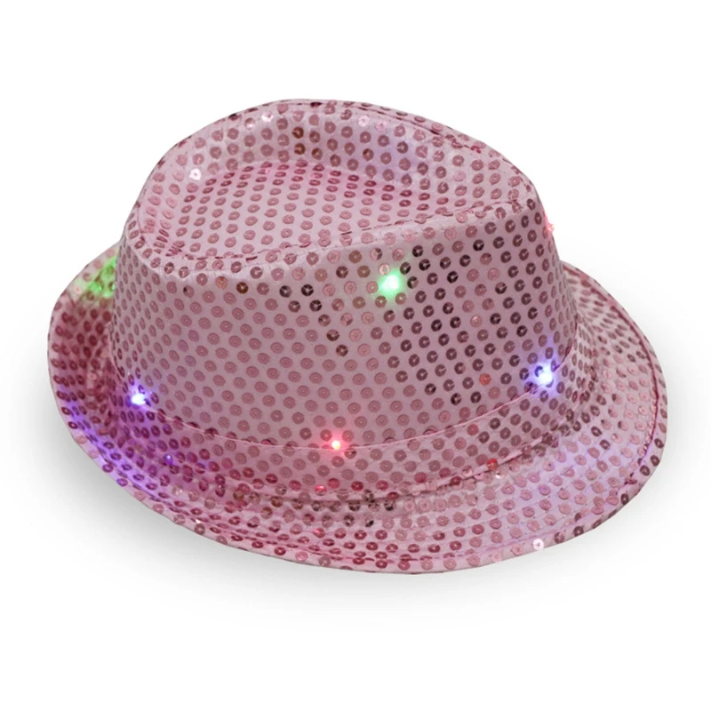 Niche Sequin Cowboy Hat Solid Color Fedora Hat Fashion Bucket Hat All-match Surprise Gift for Boys Girls Men Women