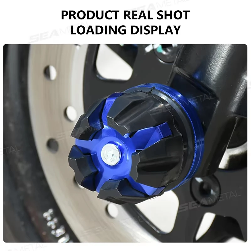 2 Stück CNC-Aluminium Vorderradaufhängungsschutz Rahmen-Slider Sturzschutz für Motorrad Roller E-Bike Motocross Modifikation – Detail 2