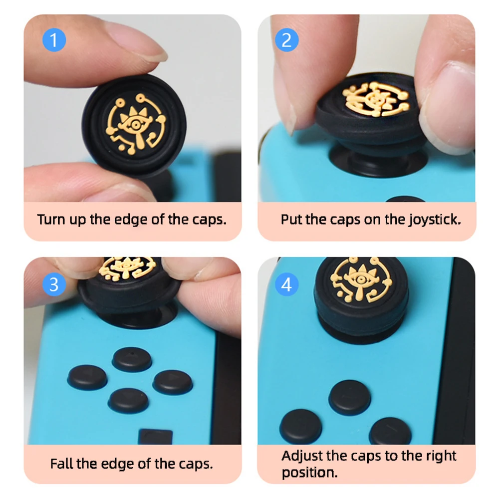 4 tapas de agarre para Thumb Stick de piezas, compatibles con Nintendo Switch/Switch Lite/Switch, cubierta protectora de silicona para Joystick OLED