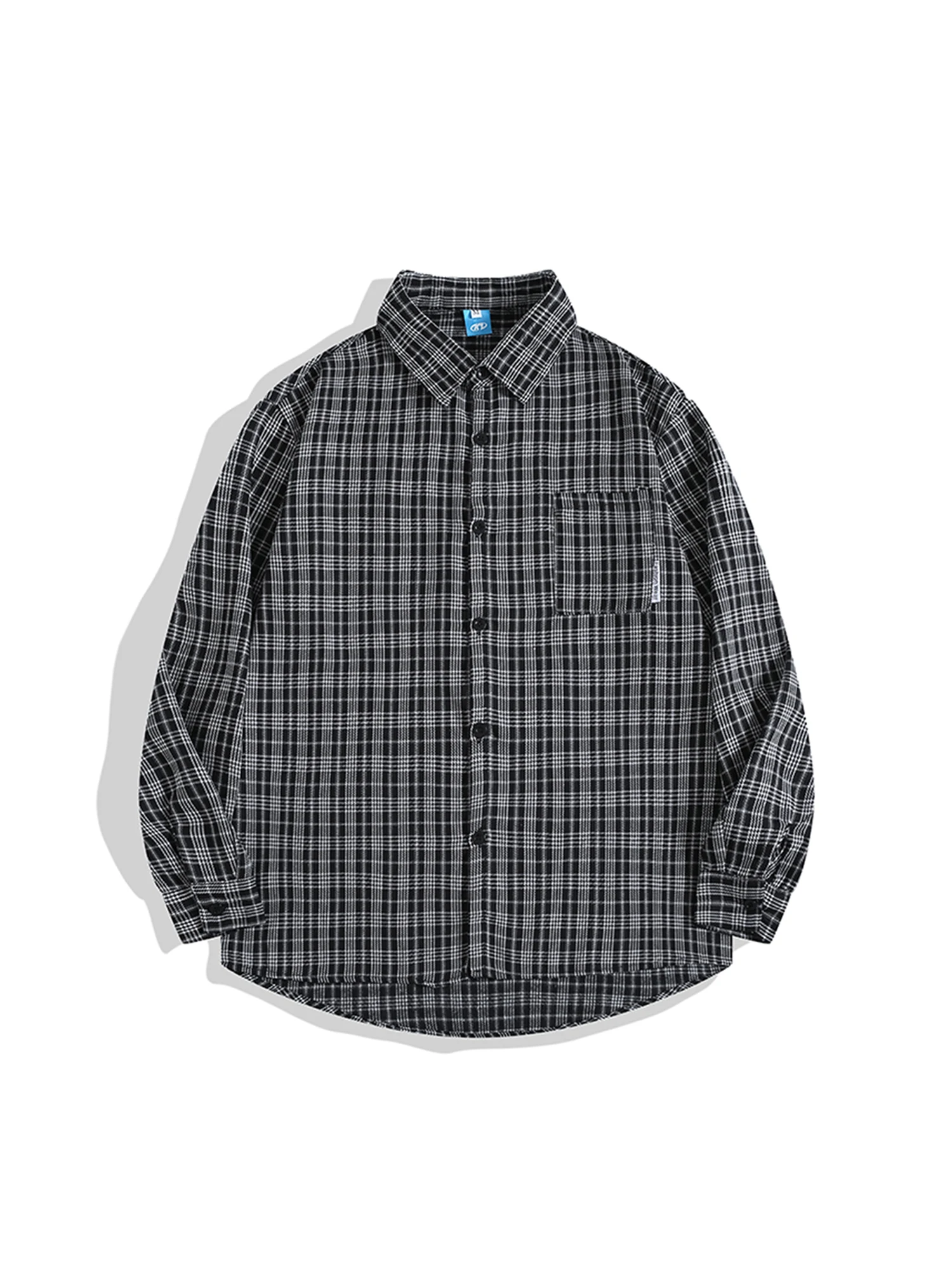 

Women's Plaid Shirts Blouses Vintage Elegant 2000s Aesthetic Long Sleeve Polo-Neck Shirt For Women Fashion Clothes Spring Autumn