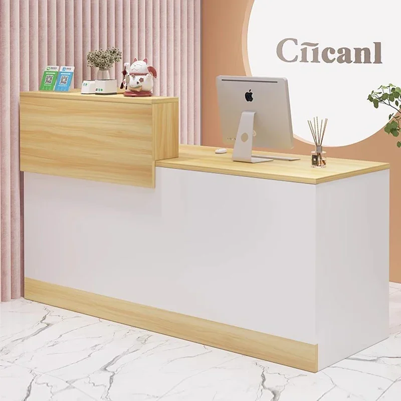 Reception Bank Desk Modern Beauty Center Cashier Table Salon Aesthetic Counter Bar Hairdressing Receptionist Front Help Cafe