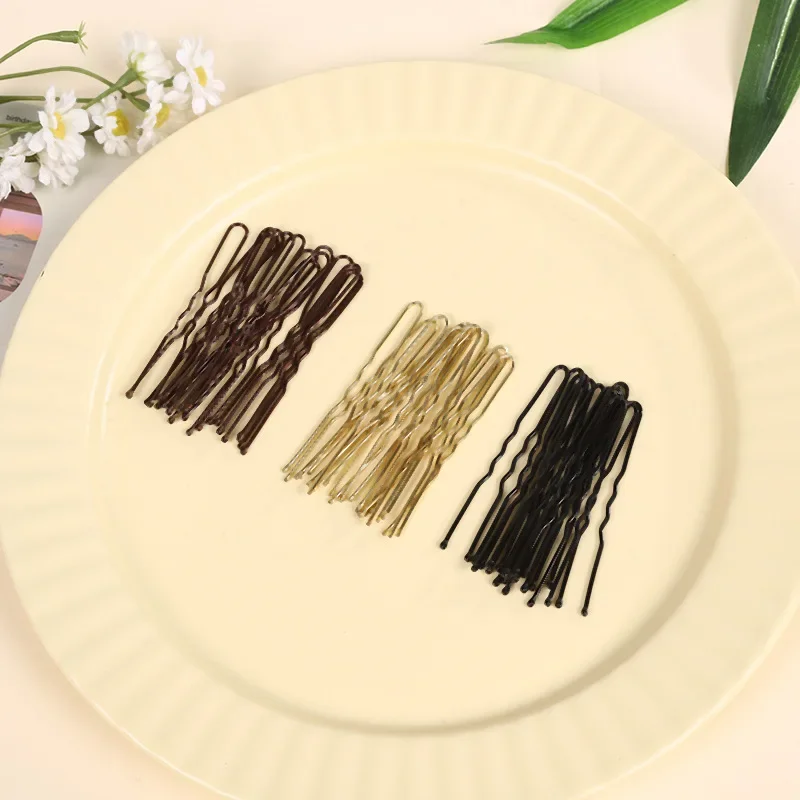 50pcs Black Hairpins for Women Hair Clip Lady Bobby Pins Invisible Wave Curly Bride Disposable Hairgrip Barrette Hair Clips