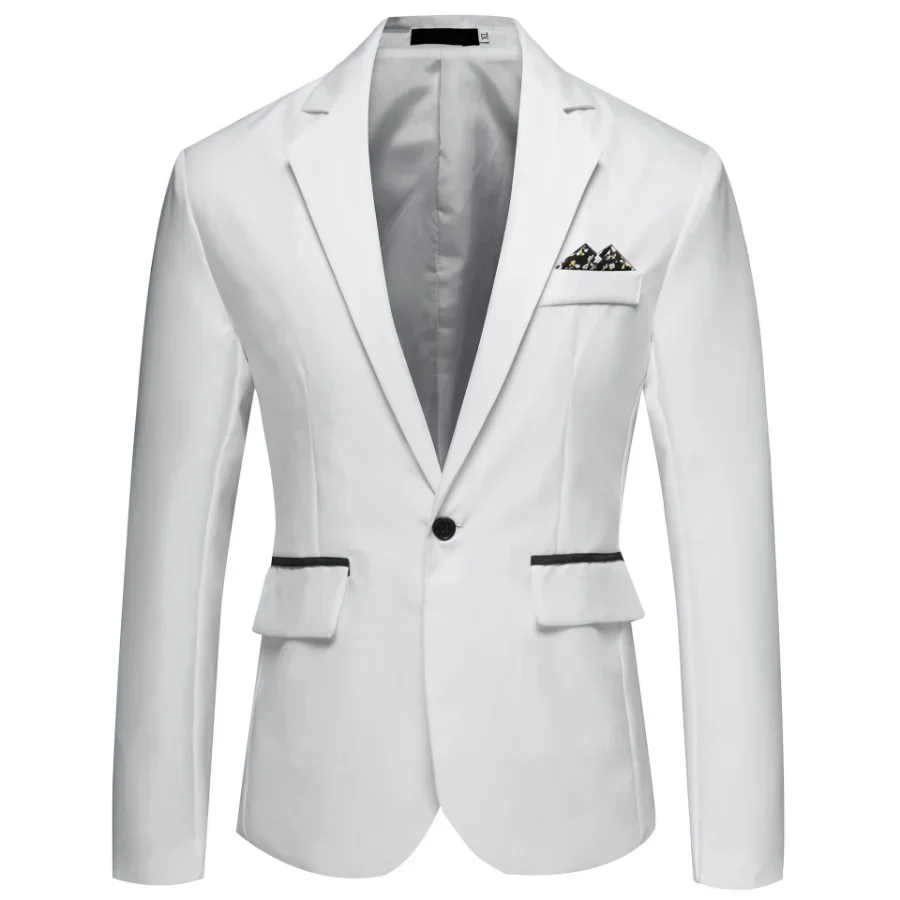 2024 Men\'s Formal Office Blazer Jacket Suits Solid Fashion Wedding Dress Suit Jacket Coat Male Oversized Casual Blazer Hombre