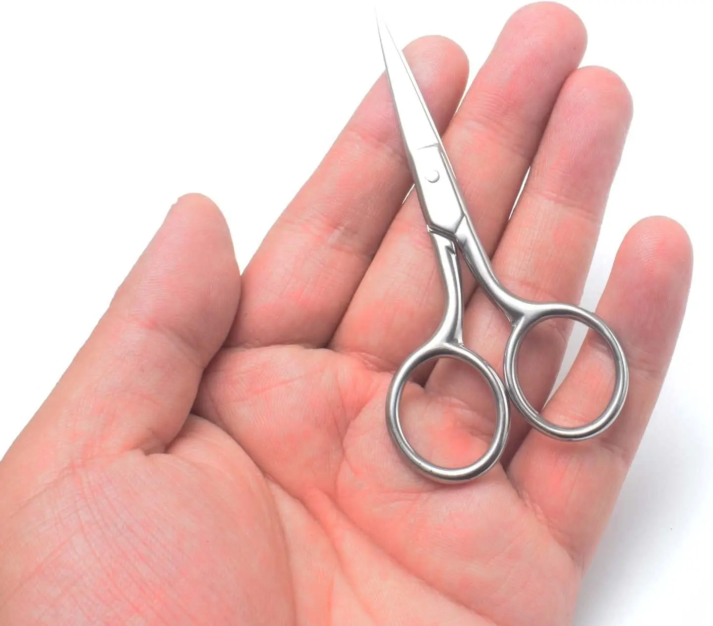 Profissional grooming scissors para cuidados pessoais remoção do cabelo facial e orelha nariz sobrancelha aparar aço inoxidável fino em linha reta