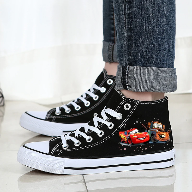 

Racing Cars Round Toe Flat Midsole Lace-up Wear-resistant Canvas New Casual All-season Lightweight New Vulcanized Shoes