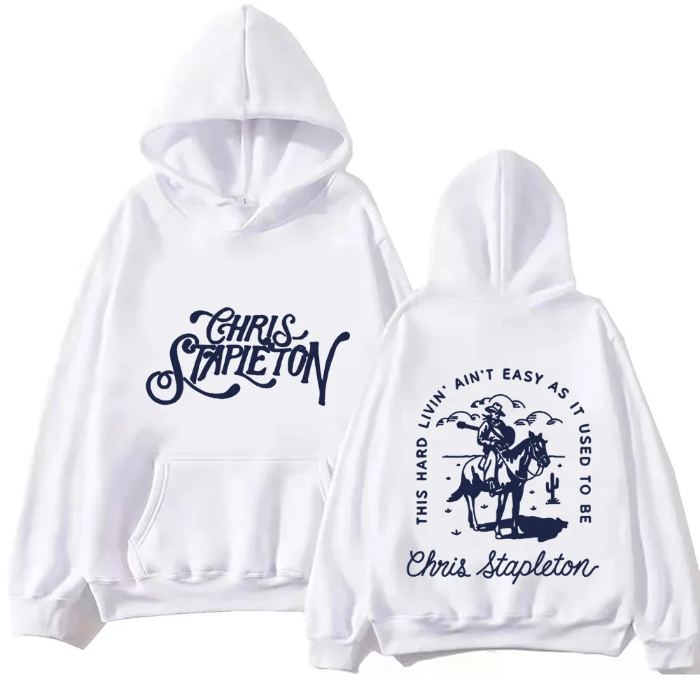 Chris Stapleton 2024 Hoodie Tops Sweatshirt met lange mouwen Muziekfans Cadeau Lente en zomer Casual Normaal bedrukt Unisex